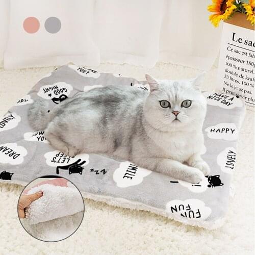 Winter Pet Dog Bed Mat Soft Fleece Puppy Cat Blanket Dog Mattress Beds Warm Sleeping Cushion Kennel For Small Medium Large Dogs