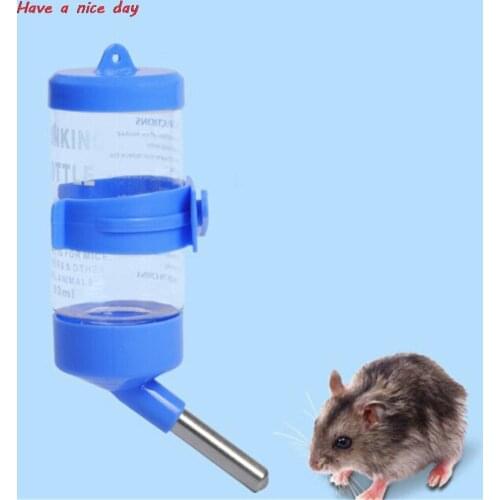 1PCS Plastic Hamster Bowl Auto Drinking Head Pipe Fountains Water Feeder Water Bottle Holder Dispenser Hanging Pet Cat Dog