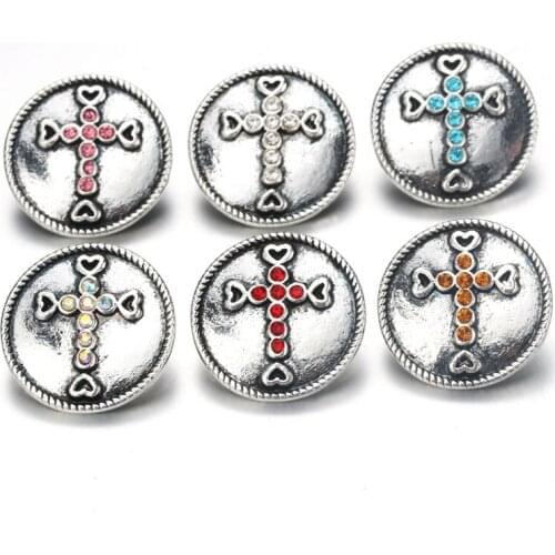10pcs/lot Hot sale trendy Cross 18mm snap button jewelry ginger snaps fit button snap bracelets bangles necklace jewelry 7953