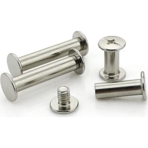 10pcs M5*35/40/45/50/55/60/65/70 Nickel Plated Chicago Screws, Snap Rivet Books Butt Screw, Photo Album Binding Screw