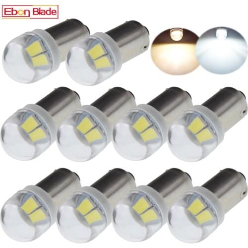 10X BA9S T4W BAX9S H6W H21W BAY9S LED Bulb 6V 12V Car Reverse Light Auto Parking License Plate Interior Map Dome Lamp Warm/White