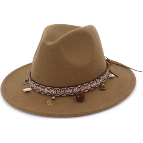 2021 Hot Autumn Winter Sun Hat Women Men Fedora Hat Classical Wide Brim Felt Floppy Cloche Cap Chapeau Imitation Wool Cap HF43