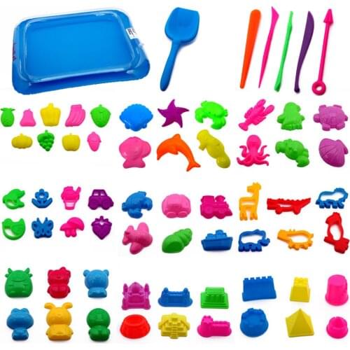 2021 Plasticine Magic Sand Toys DIY Indoor arena Play Sand Castle Mold Building Dynamic Sand Clay Slime Model Educational Toys
