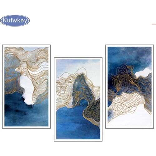3 Pcs diamond Painting Landscape Pictures Home Decoration For Living Room Abstract Art Chinese Painting