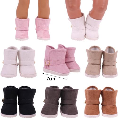 7Cm Doll Boots Snow boots For 18 Inch American&43Cm Baby New Born Doll With Fluff Child Birthday Gift For Our generation