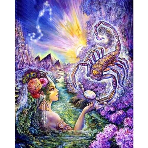 Full Square/Round Drill 5D DIY Diamond Painting"Scorpion"3D Embroidery Zodiac Cross Stitch Mosaic Rhinestone Decor Gift P118