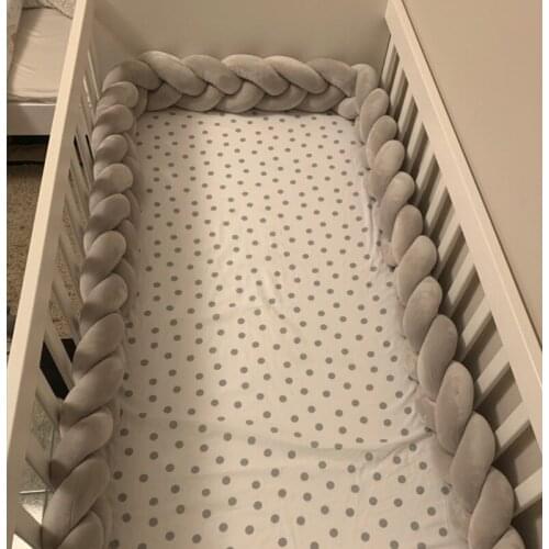 Baby Bed Bumper Protector Knotted Newborn Baby Pure Weaving Plush Knot Crib Bumper Kids Bed Baby Cot Protector Baby Room Decor