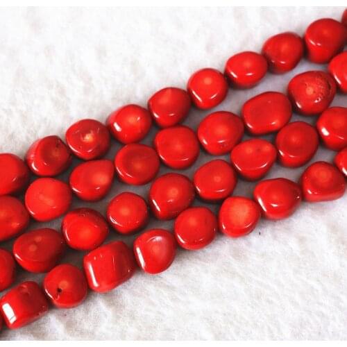 Natural Red Coral 7x8mm 9x13mm Irregular Diy Jewelry Loose Beads Top Quality Elegant Women Gift Jewelry Making 15inch B607