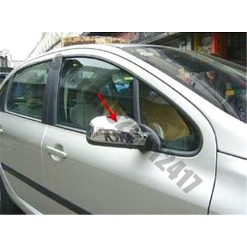 For Peugeot 307 2004-2012 Car styling ABS Chrome Rearview mirror cover Trim/Rearview mirror Decoration