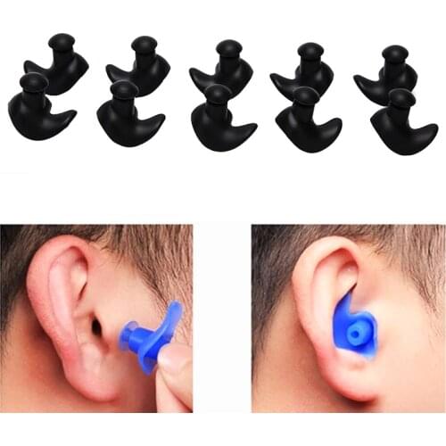 Hot 5 Pair Waterproof Soft Silicone Ear Plugs Environmental Dust-Proof Earplugs Diving Water Sports Swimming Tools