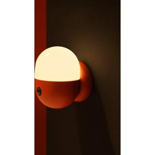 Capsule LED Night Light With PIR Motion Sensor USB Rechargeable Bedroom Bedside Lamp For Kids Baby Night Sensor Light Night Lamp