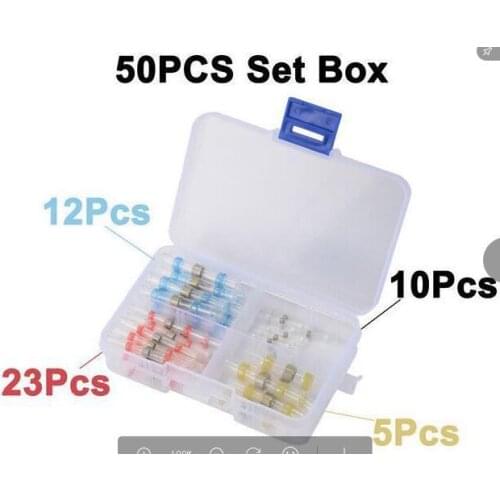 50PC kit solder heat shrinkable terminal, solder shrink tube, ring heat shrink tube,solder wire connectors