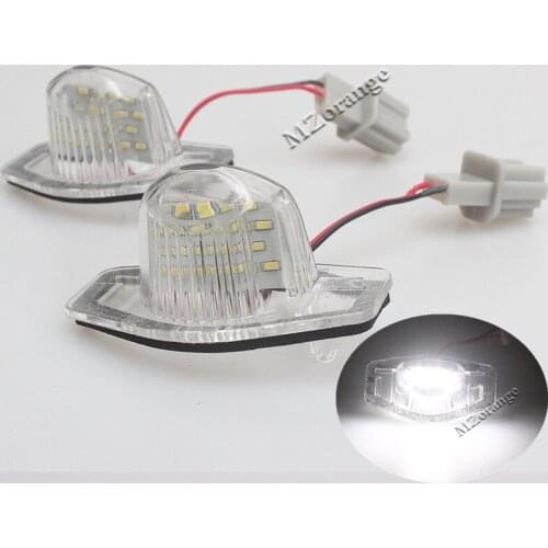 2pcs No Error 18 LED Car Number License Plate Light For Honda CRV For Jazz Crosstour Odyssey Number Lamp Car Accessories