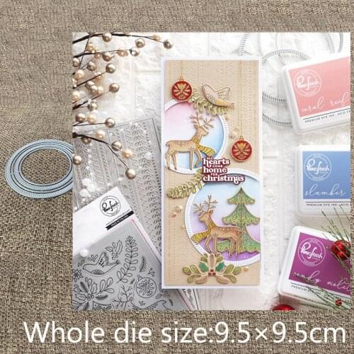 XLDesign Craft Metal Cutting Dies stencil mold 4pcs circle frame decoration scrapbook Album Paper Card Craft Embossing die cuts