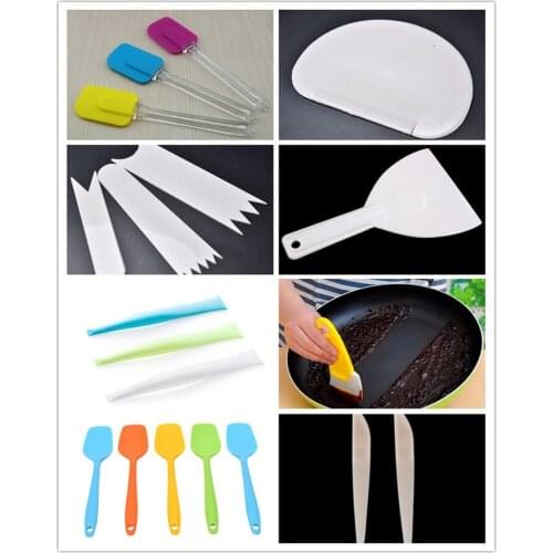 7color Multi-purpose Silicone Paddle Scraper Spatula Utensil Cooking Cake Baking High Temperature for Kitchen