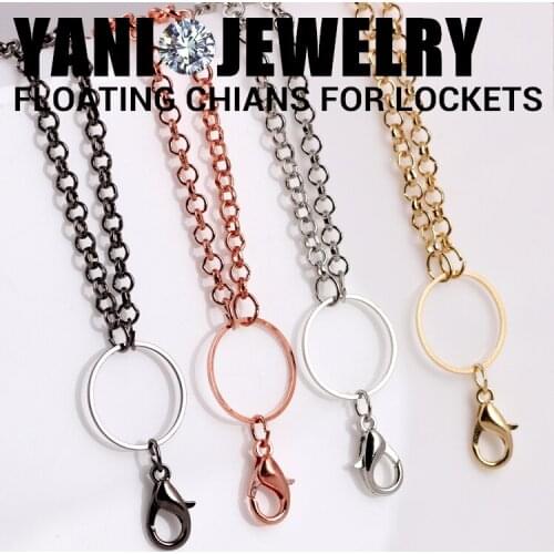 10pcs/lot Free Shipping Fashion Necklace For Glass Living Floating Locket Metal Long Chain Necklace