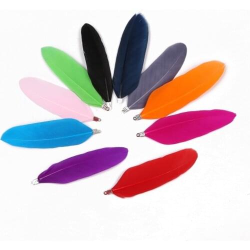 Fashion 100pcs/lot 8cm Height Natural Goose Feather Multicolor Feathers Plumage for Earring Bracelet Necklace Jewelry Findings