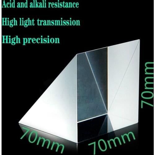 Optical Glass Triangular Prisms Right Angle Isosceles Prisms Lens H-K9 Glass Material for Instrumentation Image Tester Projector