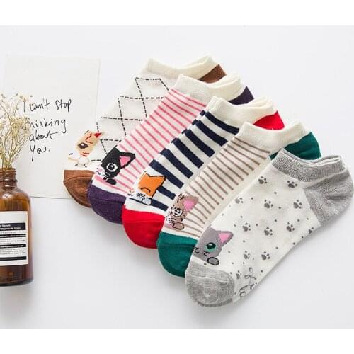 Autumn New Pattern Women Socks Winter Stripe Funny Socks Women Hosiery Short Cotton Socks Calcetines Kawaii Boat Sock Meias
