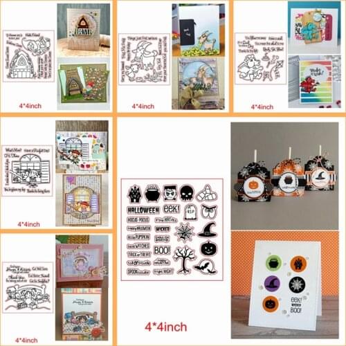 Clear Silicone Stamps Halloween Christmas Goat Dragon Santa Little Girl Pumpkin Ghost Scrapbook Craft Card Cute Stencils New Hot