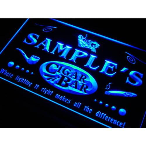 Qz-tm Name Personalized Custom Cigar Pipe Bar Lounge Neon Light Signs with On/Off Switch 7 Colors 4 Sizes