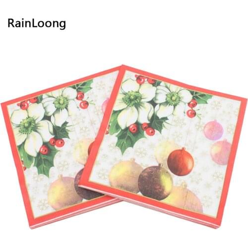 [RainLoong] Floral Paper Napkin With Event & Party Supplies Tissue Napkin Supply Decoration Paper 33cm*33cm 1 pack (20pcs/pack)