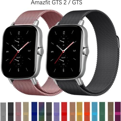 20mm/22mm Stainless steel band For Amazfit GTS/2/2e/GTS2 Mini/GTR 42mm/47mm/GTR2/2e/stratos 2/3 Metal Watch Bracelet strap