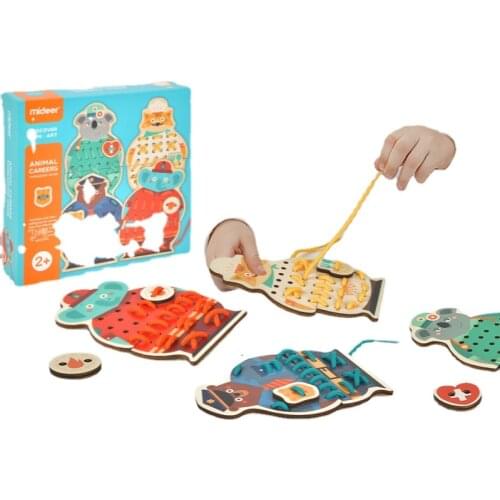 Rope Game Children Early Education Animal Occupation Cognition Enlightenment Toy Brain Games for Kids Animal Toys Montessori