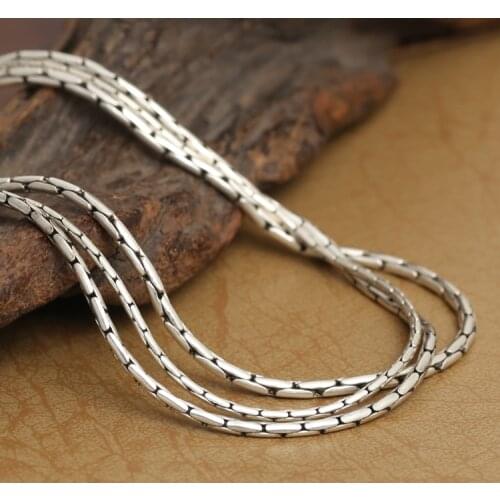 Handmade Vintage 925 Sterling Silver Necklace for Pendants Silver Necklaces Real Silver Necklace