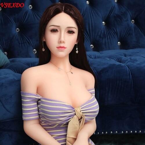 VSEXDO 158cm Sex Dolls for Men Lifelike Silicone Head with Planted Hair Adult Love Doll Pussy Breast Vagina Oral Anal Sex Toys
