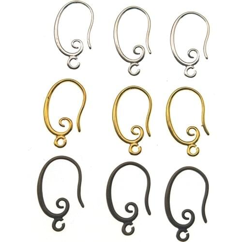 10pcs 13x19mm Copper Silver Gold Color French Earring Hooks Wire Ear Clasp Settings Earring Base Settings Jewelry Making Z1046