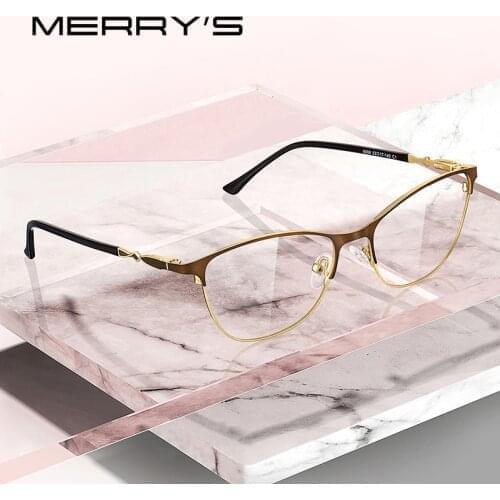 MERRYS Women Fashion Trending Cat Eye Glasses Full Frame Ladies Myopia Eyewear Eye Prescription Optical glasses Frame S2108
