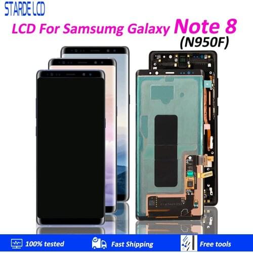 Original AMOLED with Frame for Samsung Galaxy NOTE 8 LCD N950A N950U N950F N950V N950 LCD Display Touch Screen Assembly