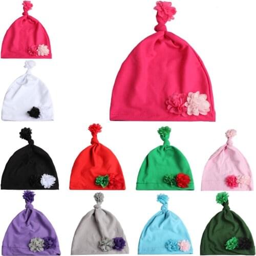 10pcs 2018 New Knot Baby Hat Candy Color Cotton Boy Cap Spring Autumn Baby Girls Newborn Toddler Kids Sleep Hats