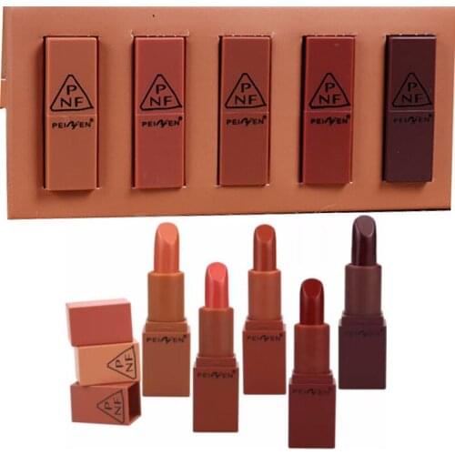 AiceBeu 5 pcs beauty matte lipstick long lasting tint lips cosmetics lipgloss maquiagem makeup red batom