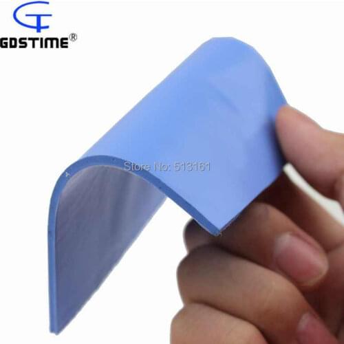 50PCS/Lot Gdstime 100 x 100 x 4mm 100MM Blue Siliconee Compound Conductive Thermal Pad