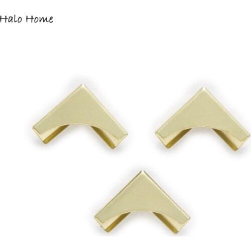 50 Piece Gold Color Smooth Book Scrapbooking Albums Folders Box Bags Metal Corner Protectors Wooden Case Decorative 21x15mm