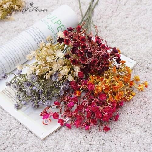 Retro 50cm Artificial Flower Autumn Gypsophila Home Decoration Photo Props DIY Wedding Party Floral Arrangements Plastic Bouquet