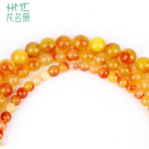 Promotion! 6/8/10mm Natural Stone Bead Orange Red Dyed Color Round Jaded Loose Beads For DIY Making Bracelet Necklace Jewelry