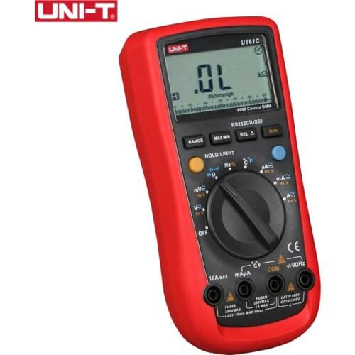 UNI-T UT61C Digital Multimeters AC 1000V RS232 PC Connect Data Calculate Diode LCD Backlight 0.5S Fast Test Temperature