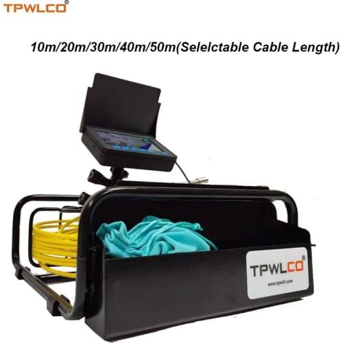 4.3inch 10-50m Cable 17mm Video Pipe Inspection Equipment Camera Used For Sewer Drain Endoscope Waterproof System With DVR