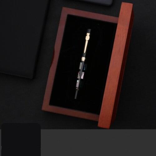 Jinhao Calligraphy Fountain Pen Bent Nib Natural Redwood Barrel, Fude Nib Big Size Writing Gift Pen for Office School Home