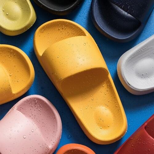 Summer Thick Platform Women Slippers Indoor Flip Flops Bathroom Slipper EVA Anti-slip Sandals Couple Home Slides Ladies Shoes