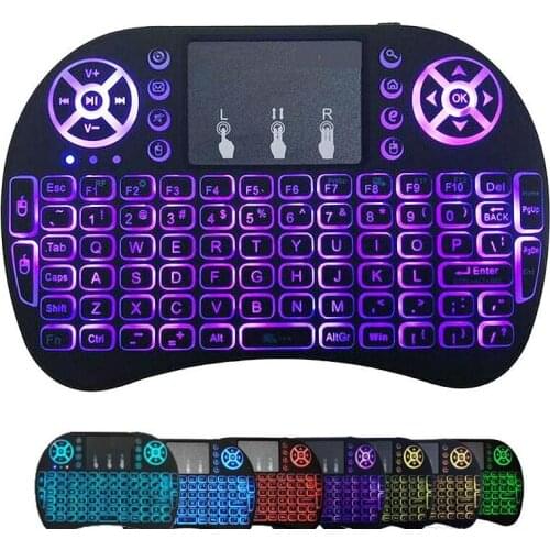 Mini i8 Wireless Keyboard Backlight Backlit 2.4G Air Mouse Keyboard Remote Control Touchpad for Smart Android TV Box Notebook Ta