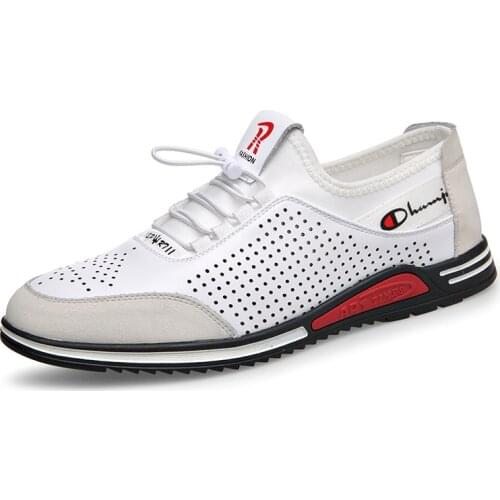 Mens shoes summer hollow casual leather shoes mens breathable mens shoes sports shoes mens shoes tide