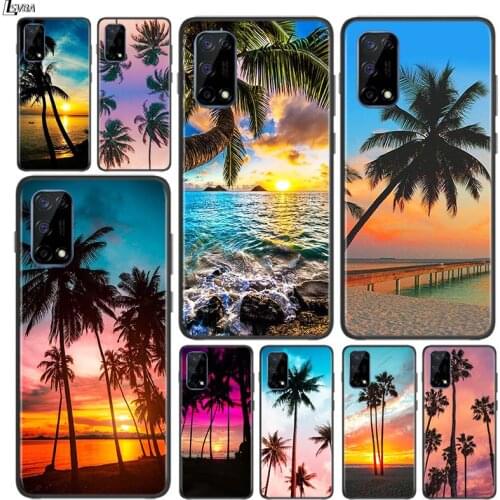 Palm Tree Sunshine for OPPO Realme V15 X5 X3 X50 X7 X2 C17 C11 C3 C2 7 7i 6 6S 6i 5 Narzo 20 Pro Black Phone Case