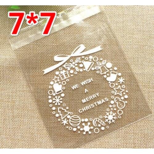 New Style Plastic Bags 100pcs/lot 7cm Cookie Snacks Packaging Bags for Biscuits Baking Christmas Wedding Candy Storage Pouches