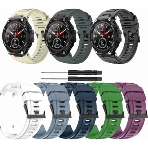 For Huami Amazfit T-Rex Sports Silicone Watchbands Watch Strap A1918 Replacement Wrist Band Watchbands Watch Band Bracelet Strap