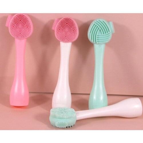 Facial Cleansing Brush Scrubbers Food Grade Silicone Manual Dual Face Wash BrushIdeal For Deep Pore Peeling Wash Makeup