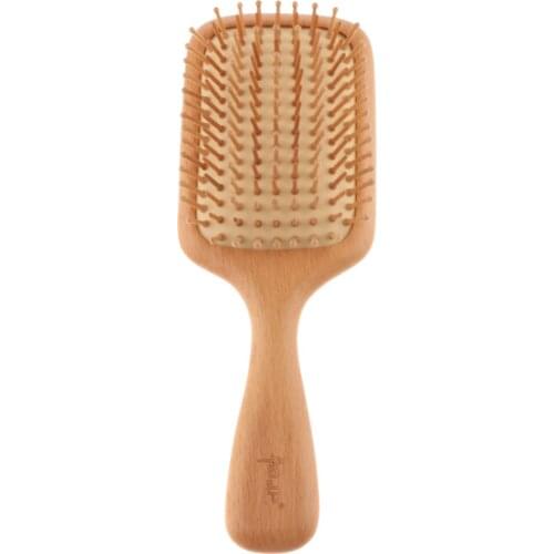 Hair Brush - Wooden Large Paddle with Cushion, Scalp Massage Hairbrush for Women and Men Hair Care